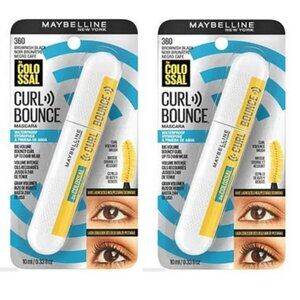2 packs Maybelline Colossal Curl Bounce Mascara #360 Brownish Black 0.33 oz